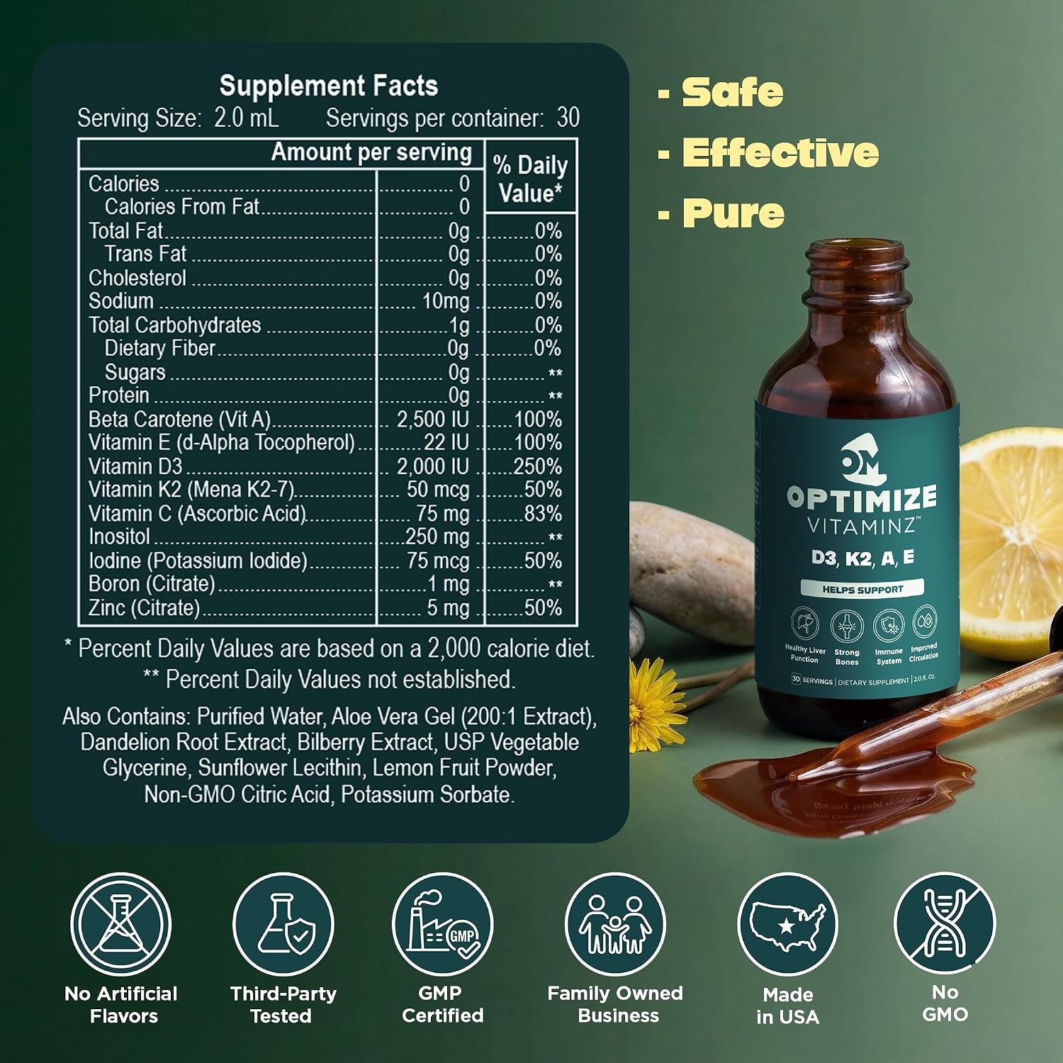 Optimize Vitaminz D3, K2, A, E
